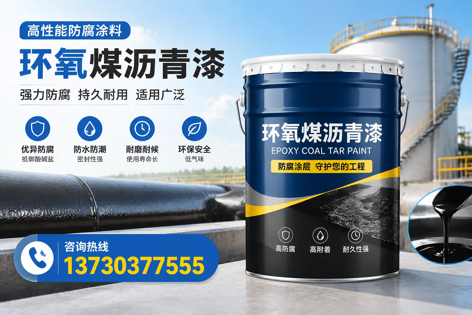 环氧煤沥青漆的耐久性分析,适合淮北的使用场景